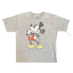 Men’s Disneystore simple gray classic Mickey Mouse VTG inspired tee NWT XL vacay